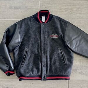 Vintage 2000s Disney Exclusive Mickey Leather Bomber Varsity Jacket